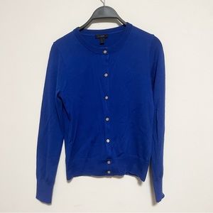 Royal Blue JCrew Cardigan with Gold Button Detail